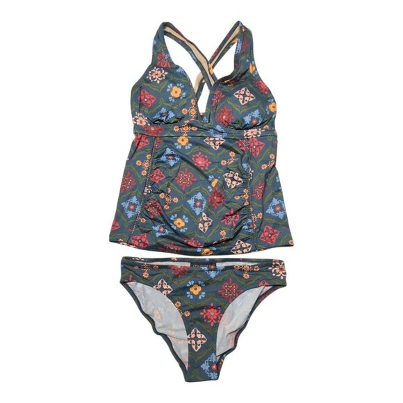 A Pea in the Pod Tankini Maternity Swimwear Womens Small Boho Floral Two Piece - Picture 1 of 15